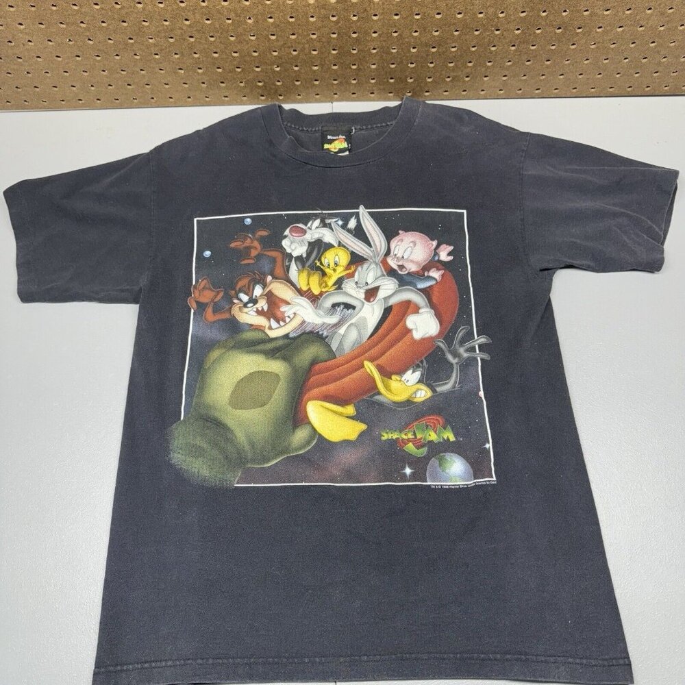 Vintage Space Jam T Shirt 1996 Size Large Looney Tunes Movie Promo Made In USA